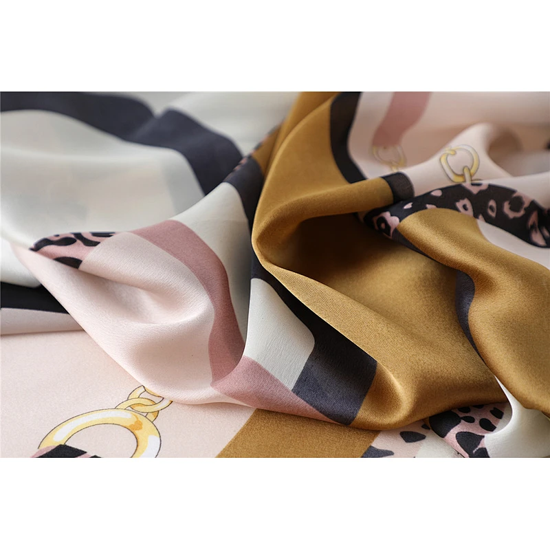 New long-style plaid stitching printed shawl big size bound fashion designed silk twill scarf