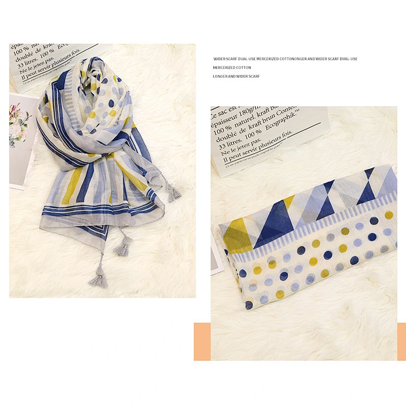 2020 New Fresh Japanese Korean Sweet Scarf Fashion Cotton And Linen Silk Scarf Long Dual-Use Shawl