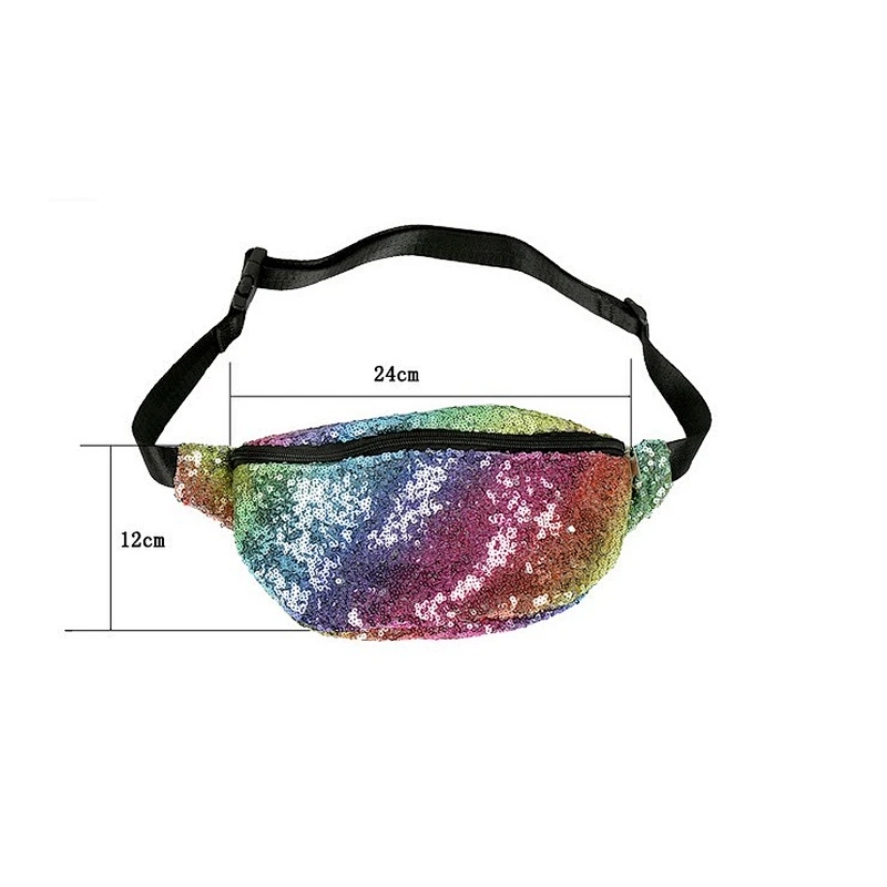 Mermaid Colorful Sequin Women'S Bag, Sports Leisure Waist Bag, Multi-Function Large Capacity Waist Bag Wholesale