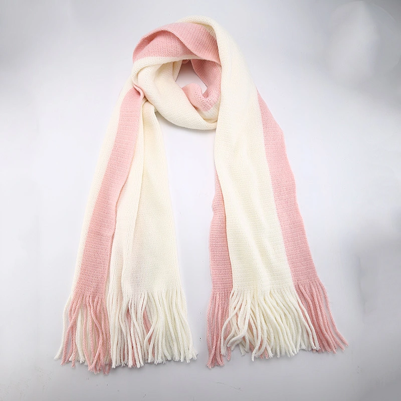 Women'S Multi-Color Long Shawl Scarf, New Warmth Autumn Winter Thick Stitching Color Scarf