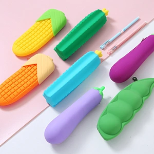 Fruit Vegetable Modeling Student Silicone Pencil Case Simple Creative Pencil Case Girl Cute Stationery Storage Bag