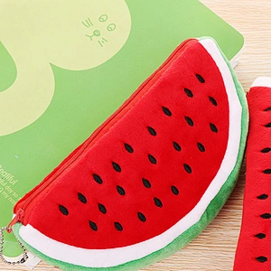 Fashion Cartoon Pencil Case Cute Watermelon Cosmetic Bag Stationery Bag Wholesale Plush Pencil Case