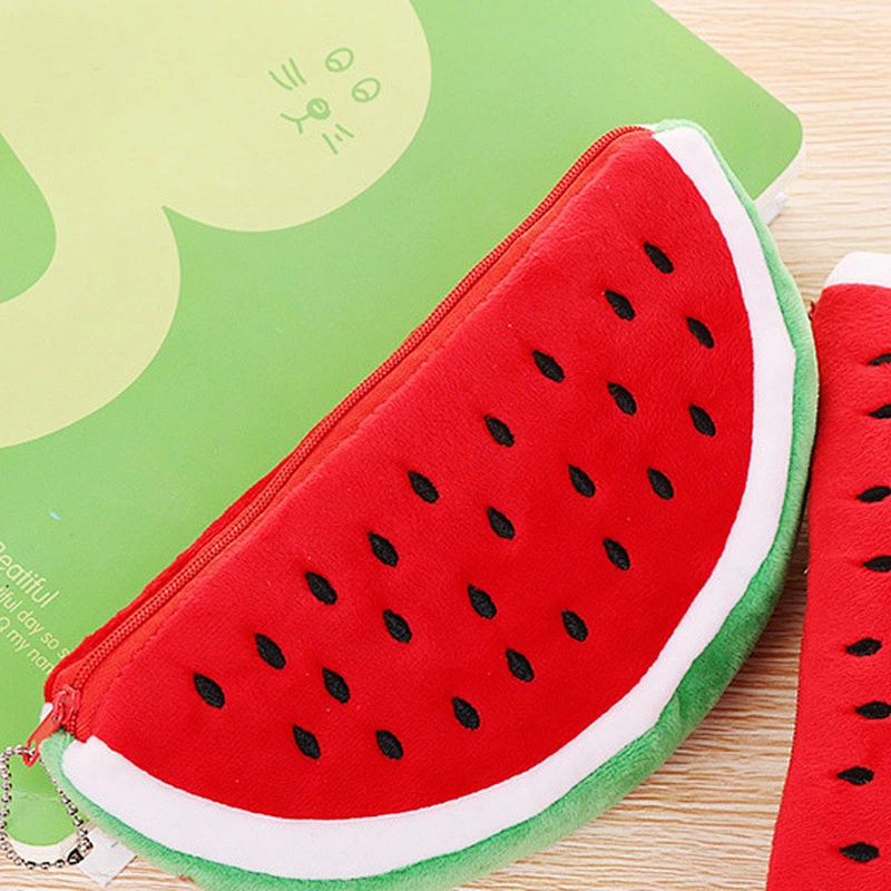 Fashion Cartoon Pencil Case Cute Watermelon Cosmetic Bag Stationery Bag Wholesale Plush Pencil Case