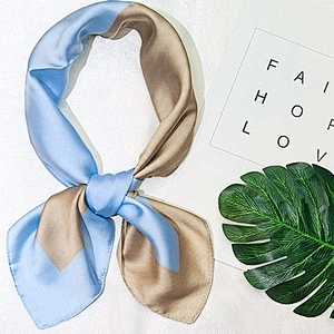 Factory direct sales colorblock professional flight attendant silk scarf large silk printed ladies neck square scarf