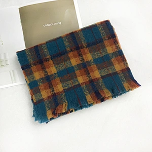 British Style Retro Plaid Cashmere Scarf Women's Winter Warmth All-Match Soft Dual-Use Scarf Manufacturers Wholesale