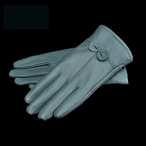 Women Leather Warm Winter Gloves Ladies colorful leather Gloves Wholesale