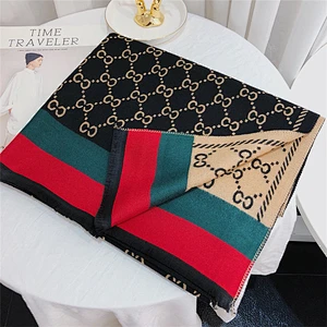 Custom Design Winter New Fashion Geometry Style Cashmere Wool Jacquard Scarf Pashmina Shawl