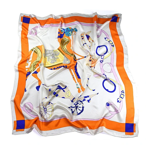 106*106 CM Silk Large Square Scarf Carriage Printed 100 % Silk Gift Women Ladies Scarves Shawls