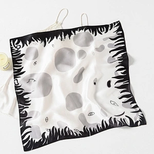 Printed silk fashionable wild decoration sunscreen small square scarf hangzhou hair silk scarf
