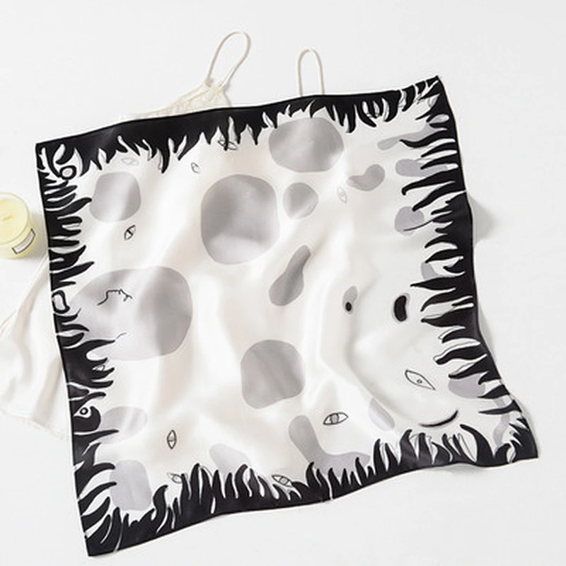 Printed silk fashionable wild decoration sunscreen small square scarf hangzhou hair silk scarf