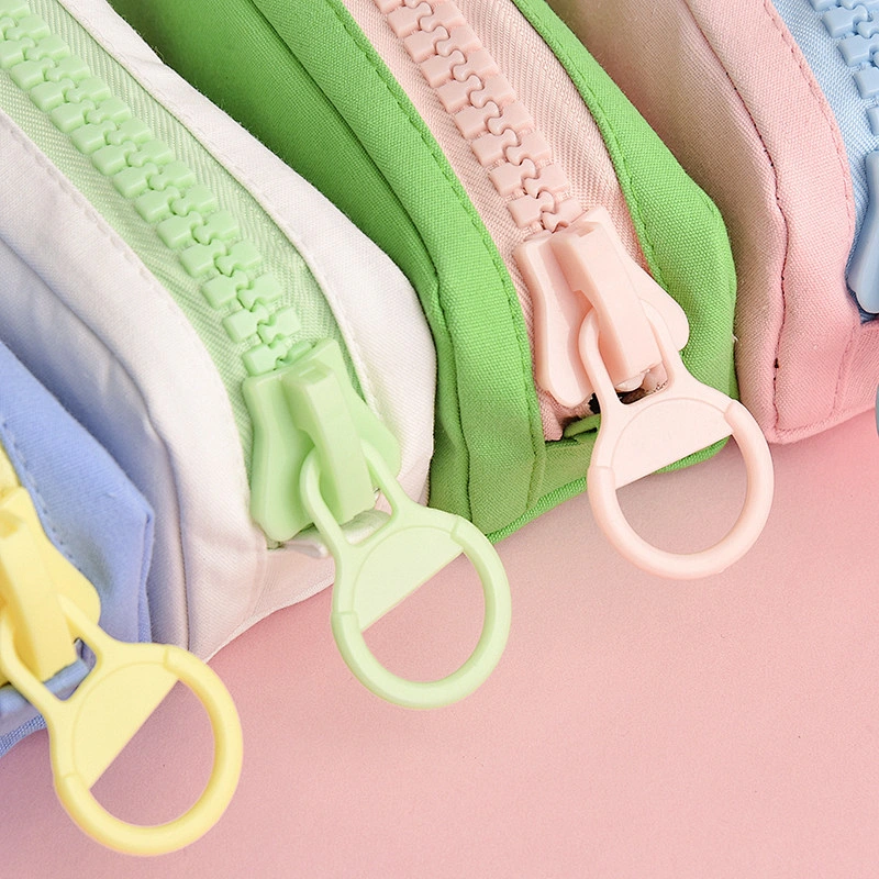 Korean Style Creative Cute Big Zipper Custom School Pen Pencil Bag Canvas