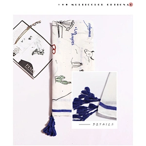 New Fashion Big Brand Creative Graffiti Printing Shawl Cotton And Linen Scarf Women