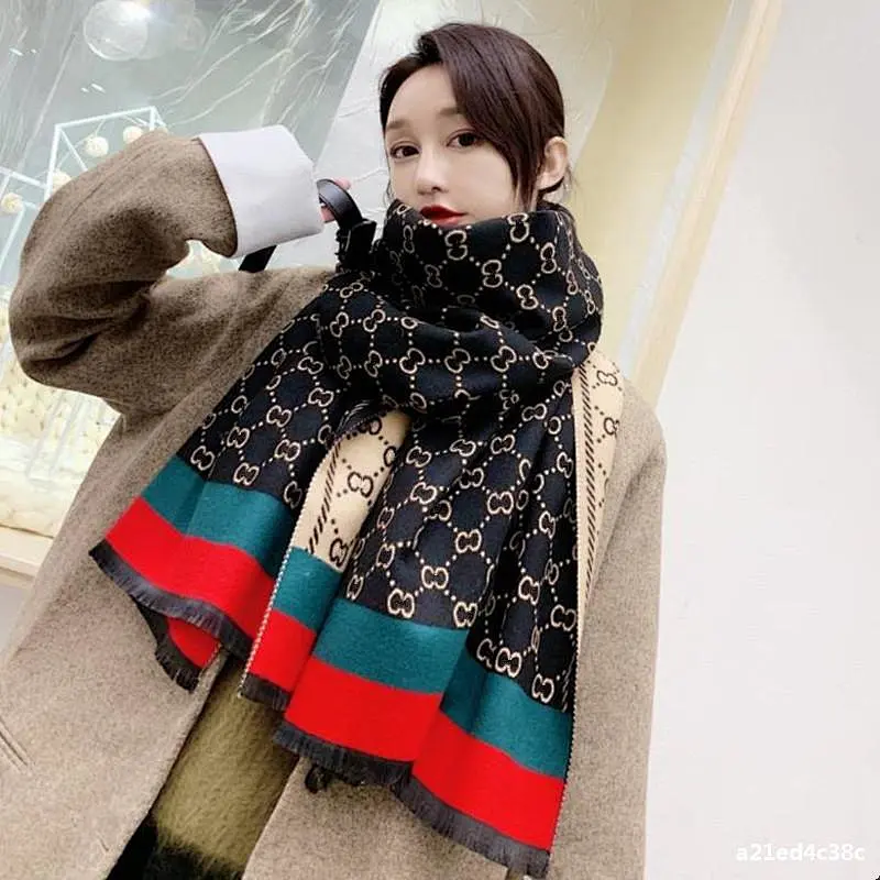 75*175CM Brand Double Side Scarf Winter Silk Poncho Women Pattern Designer Female Long Shawl
