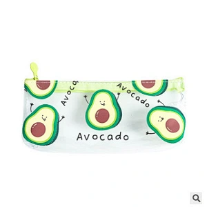 Ins Popular Cute Avocado Transparent Pencil Case Cartoon Pencil Case Bag For Girls