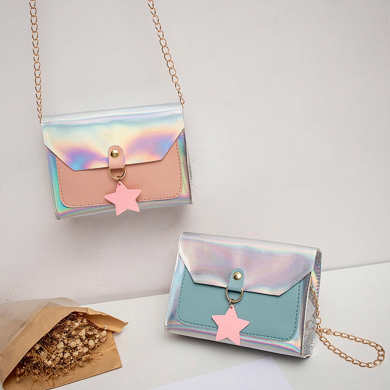 Wholesale 2020 Cheap Laser PU Single Shoulder Bag Ladies Fashion Small Crossbody Bag With Star Pendant
