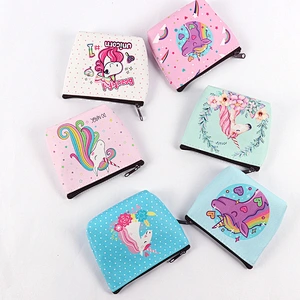 New cute unicorn coin purse small fresh female PVC coin purse candy color