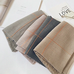 Small plaid scarf female spring and summer cotton and linen tulle beach towel sunscreen shawl scarf