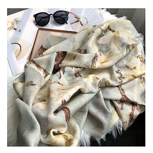 2020 Autumn Winter Cashmere Scarf Famous Painting Printing Outdoor Keep Warm Elegant Women Elegant Cashmere Shawl
