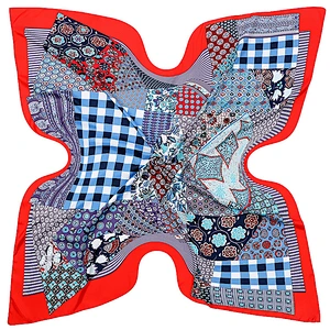 Colorblock printing imitated sunscreen shawl scarfsunscreen shawl scarf silk plaid summer square silk scarf