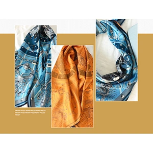 High Quality 100% Silk Scarves Double Sided Printing 90*90 Size Square Silk Twill Scarf