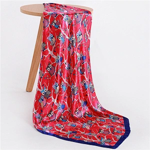 Cartoon animal scarves female 90cm large square scarf spring and summer wild shawl owl decorative head scarf autumn and winter s