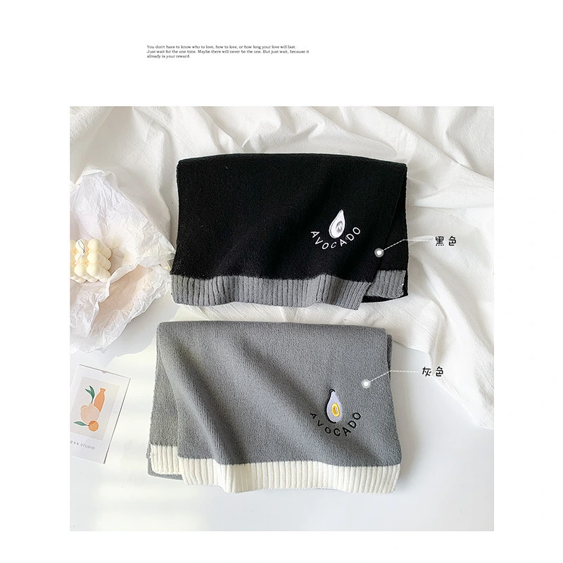 Scarf Female Autumn Winter Korean Japanese Version Ins Wild Soft Girl Small Fresh Student Knitted Wool Scarf
