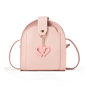 Beautiful Double Heart Decor Luxury Small Cross Body Mini Bags For Women And Ladies