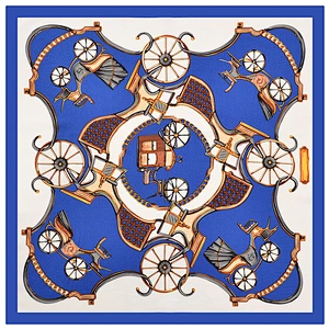 60cm Silk Twill Classic Carriage Ladies New Small Square Scarf