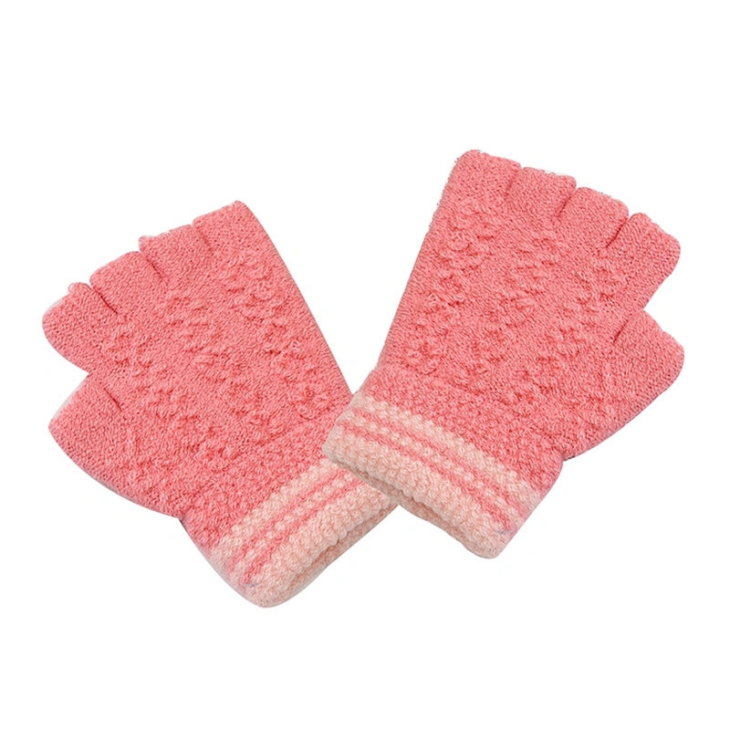 Factory Direct New Men Women Baby Knitted Gloves, Children'S Warm Gloves, Fashion Wild Half-Finger Gloves