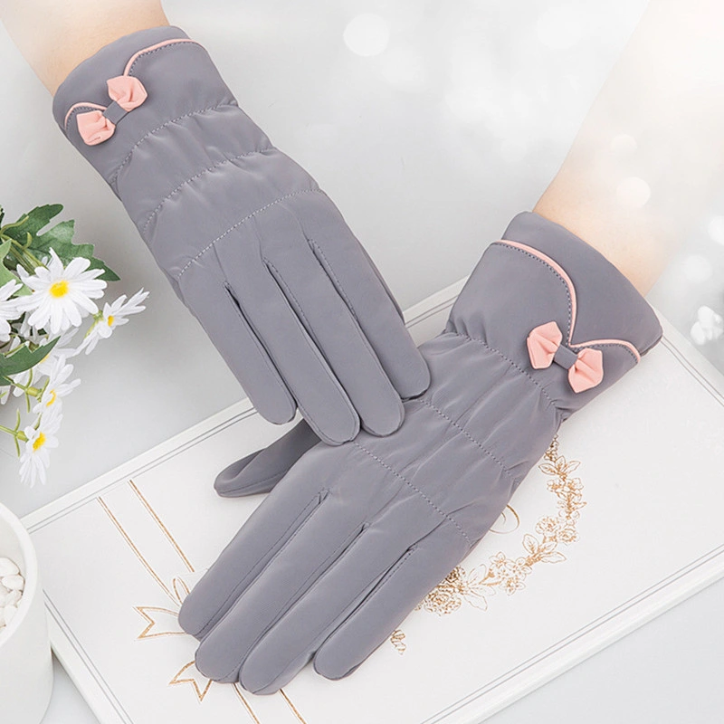 Factory Gloves Ladies Winter Plus Velvet Warm Touch Screen Gloves Thickened Ski Sports Skin Feeling Student Gloves