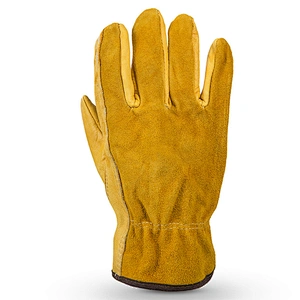 Flexible Grip Cowhide Working Gloves / Shrink Resistant Stretchable Leather Garden Working Safety Gloves