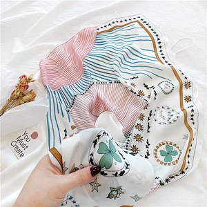 High Quality Silk Fabric Floral Print Square Scarf 70x70cm Gift For Women