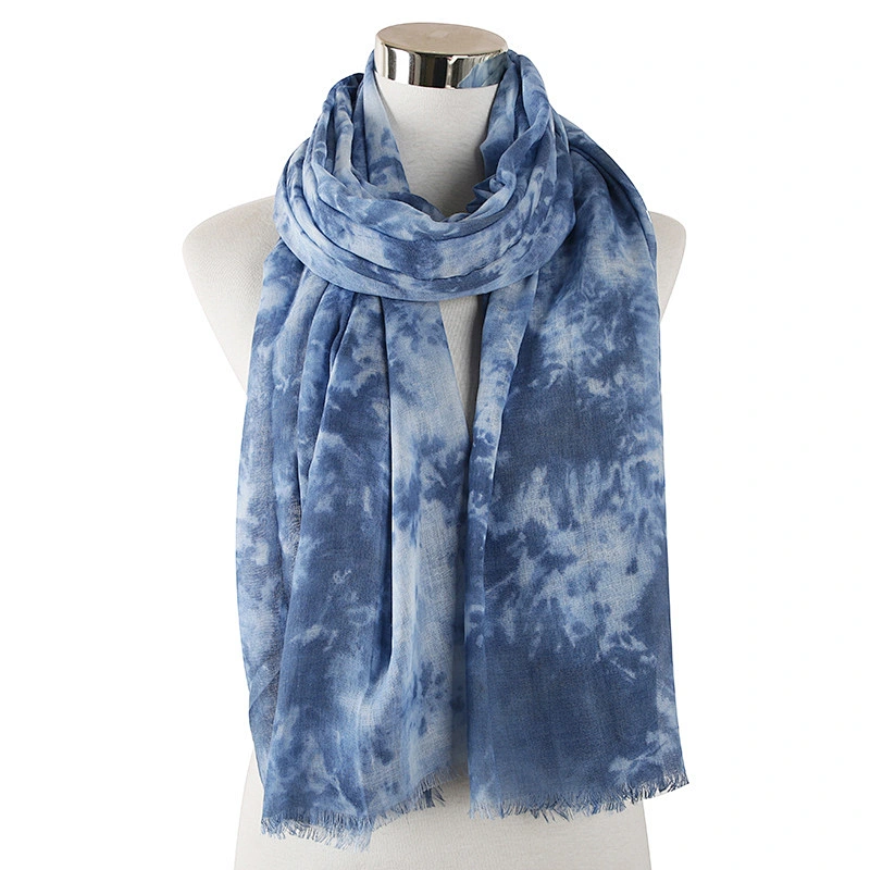 2020 New Autumn Winter Cotton Striped Handmade Tie-Dye Scarf Retro Cotton And Linen Scarf Sunscreen Shawl
