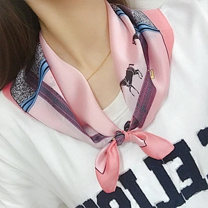 2020 Spring New Style Small Square Scarf Silk Section Retro Ins Art Korean Decorative Small Scarf For Female