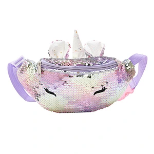 Wholesale sequined chest bag new children waist bag fashion cartoon unicorn sequin outdoor waist bag