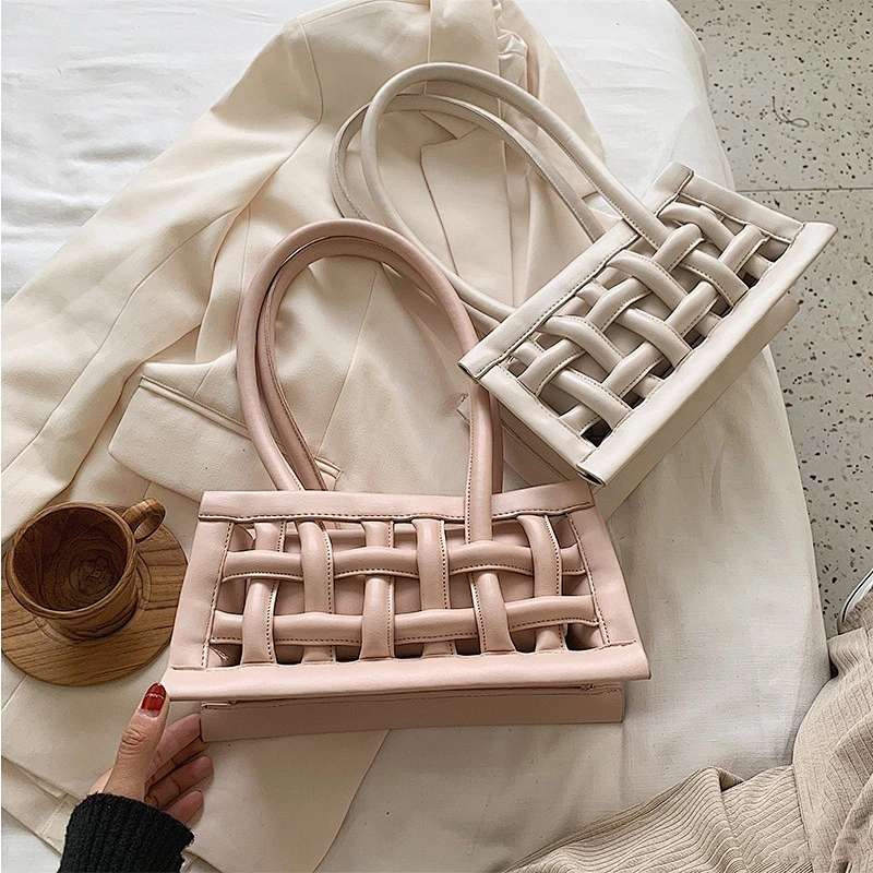 Solid Color Leather Hollow Out Retro Simple Portable Girl Shoulder New Arrival Female Bags Women Handbags Lady Hand Bag