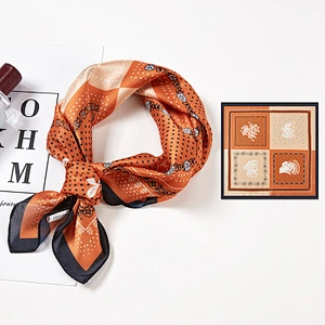 Decorative wave point sunscreenscarf small square scarf colorful  silk square scarf women printed