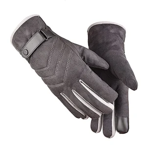 Factory Direct New Winter Men'S Suede Warm Gloves Wholesale Thick Windproof Cycling Gloves