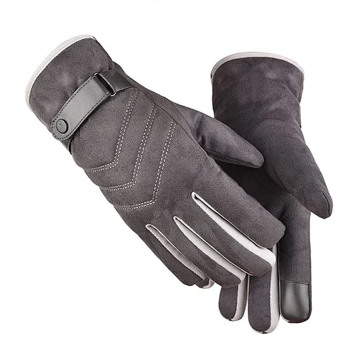 Factory Direct New Winter Men'S Suede Warm Gloves Wholesale Thick Windproof Cycling Gloves
