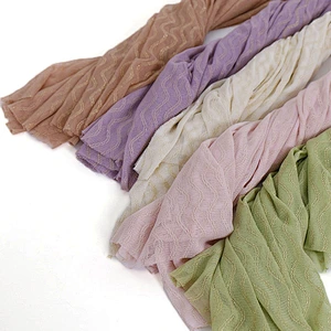 Candy Color Polyester Scarf Muslim Hijab Solid Crinkle Headband Shawls Wrap Lady Head Kerchief Winter Pashmina Scarves