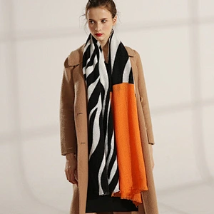 New style wild temperament section warm stitching printed strips long women scarf shawl