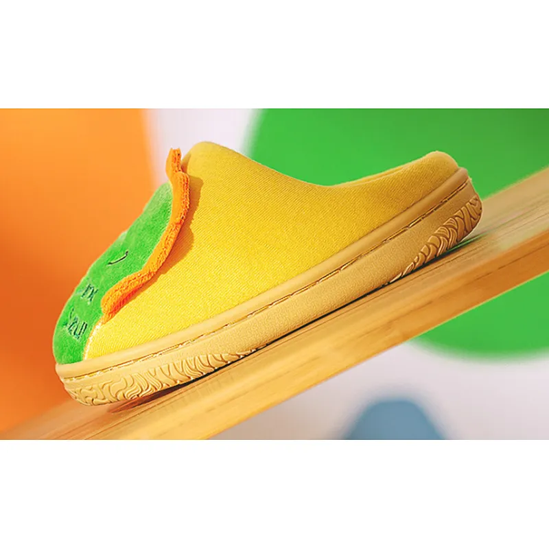 Custom Plush Kids Cute Dinosaur Indoor Slippers Cartoon Thermal Slippers Winter Plush Dinosaur Slippers