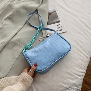 Candy Color Chain Design Small PU Leather Shoulder Bags For Women 2020 Crocodile Pattern Handbags Female Hand Bag