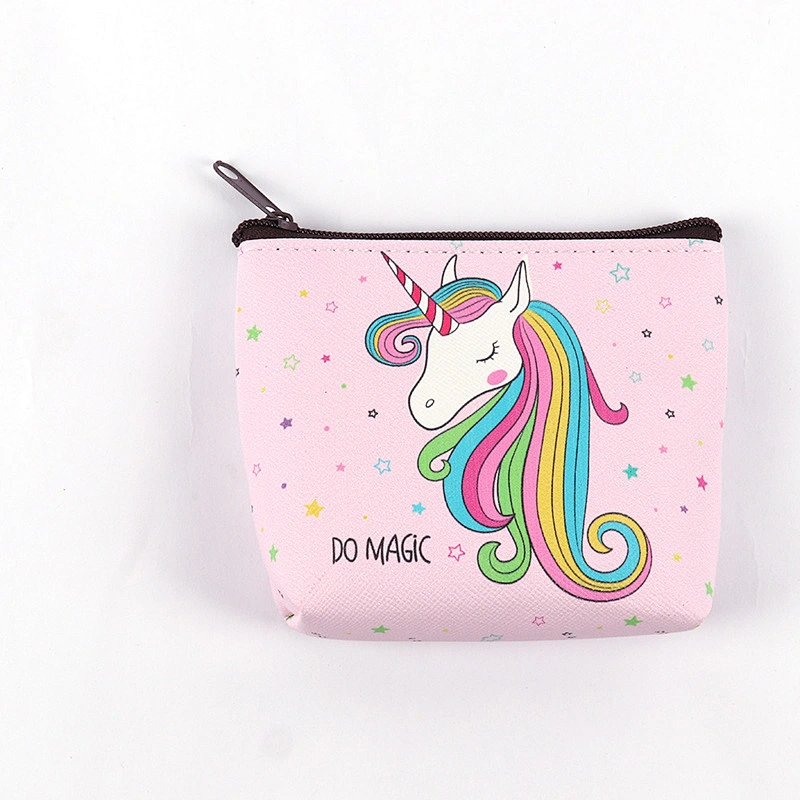 New cute unicorn coin purse small fresh female PVC coin purse candy color