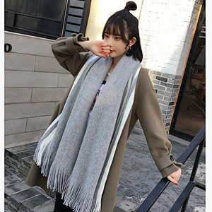 Wholesale Scarf Female Winter Korean Version Winter Warmth Male Students Thick Knitted Woolen Yarn Lengthened Decorative Scarf