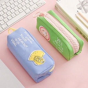 Korean Style Creative Cute Big Zipper Custom School Pen Pencil Bag Canvas