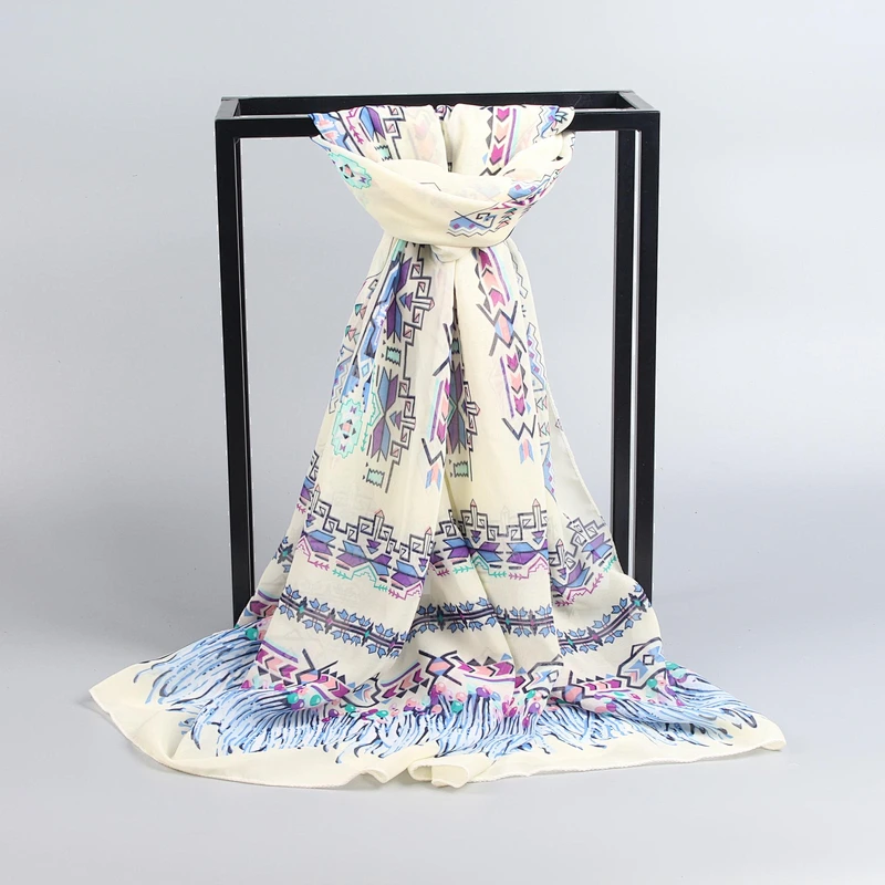 Wholesale scarf custom geometry chiffon scarves shawls multifunctional beach towels versatile scarves