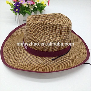 2020 Top sale Farmers wholesale cowboy mexican sombrero mat Wide brim grass straw hats