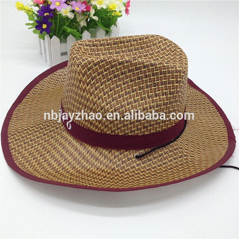 2020 Top sale Farmers wholesale cowboy mexican sombrero mat Wide brim grass straw hats