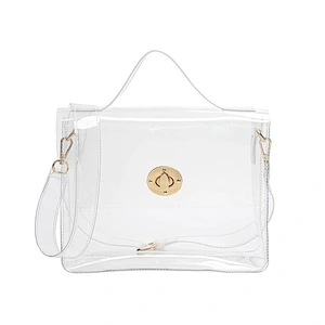 Wholesale customized fashion waterproof high quality women transparent handbag shoulder pvc bags women handbags